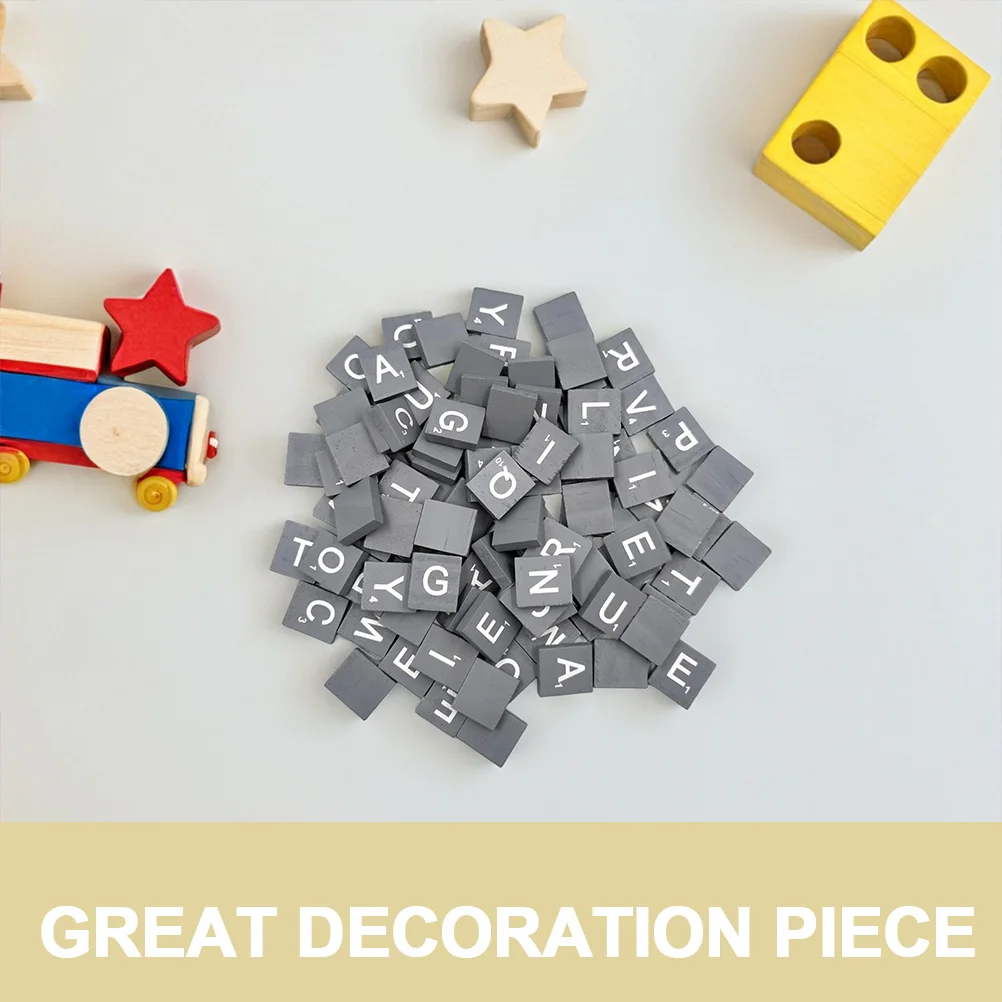 CIYODO 100 peças de telhas de alfabeto de madeira para artesanato, letras de jogo de palavras cruzadas, quebra-cabeça educacional para crianças, brinquedo de aprendizagem pré-escolar, blocos de madeira