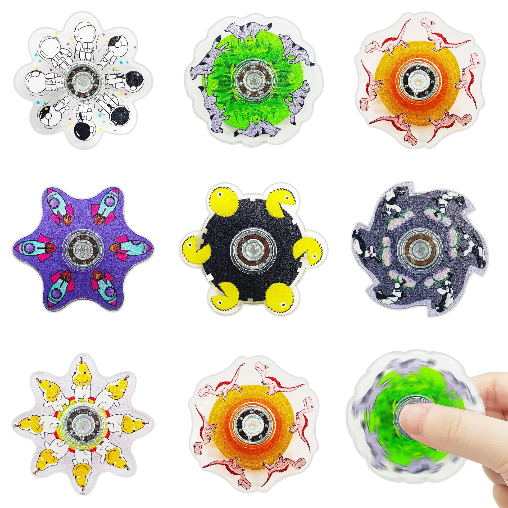 2PCS Fingertip Running Spinner Random Color Dynamic Fidget Toy Stress Relief TikTok Trend