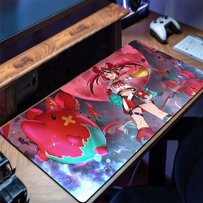 

Gaming Mouse Pad H-hololive Hakos Baelz HD Computer Office Game Mousepad Classic Rubber Anti-slip Long Keyboard Pad Desk Mats