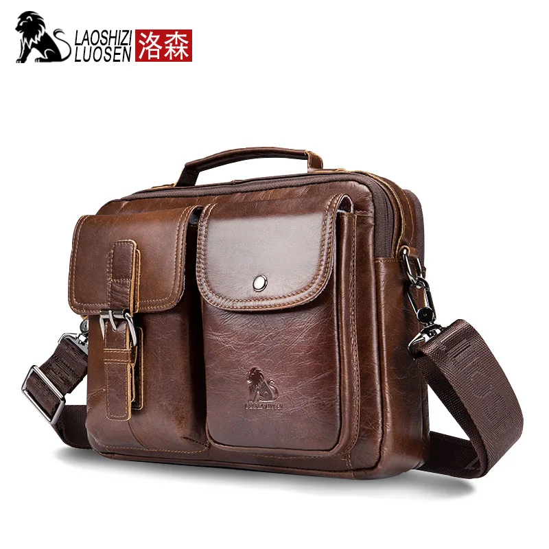 2026 الرجال جلد طبيعي خمر حقيبة ساع رجال الأعمال الكتف حقيبة كروسبودي جلد البقر الذكور حقائب السفر