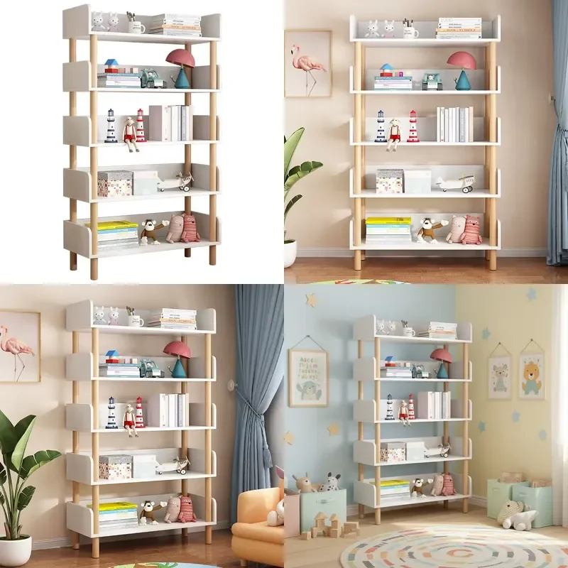 for Wooden Bookcase Multi Layer Freestanding Storage Shelf Decorative Display Rack Room Partition Organizer