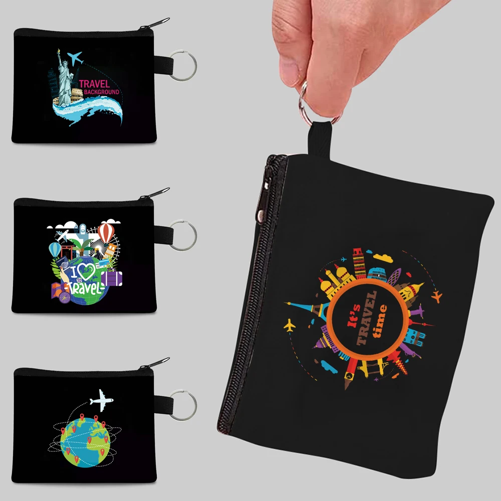 New Travel Shopping Coin Purse Wallet Mini Canvas Card Women's Bag Daily Storage Bags Portable Mini Wallets Small Change Purse