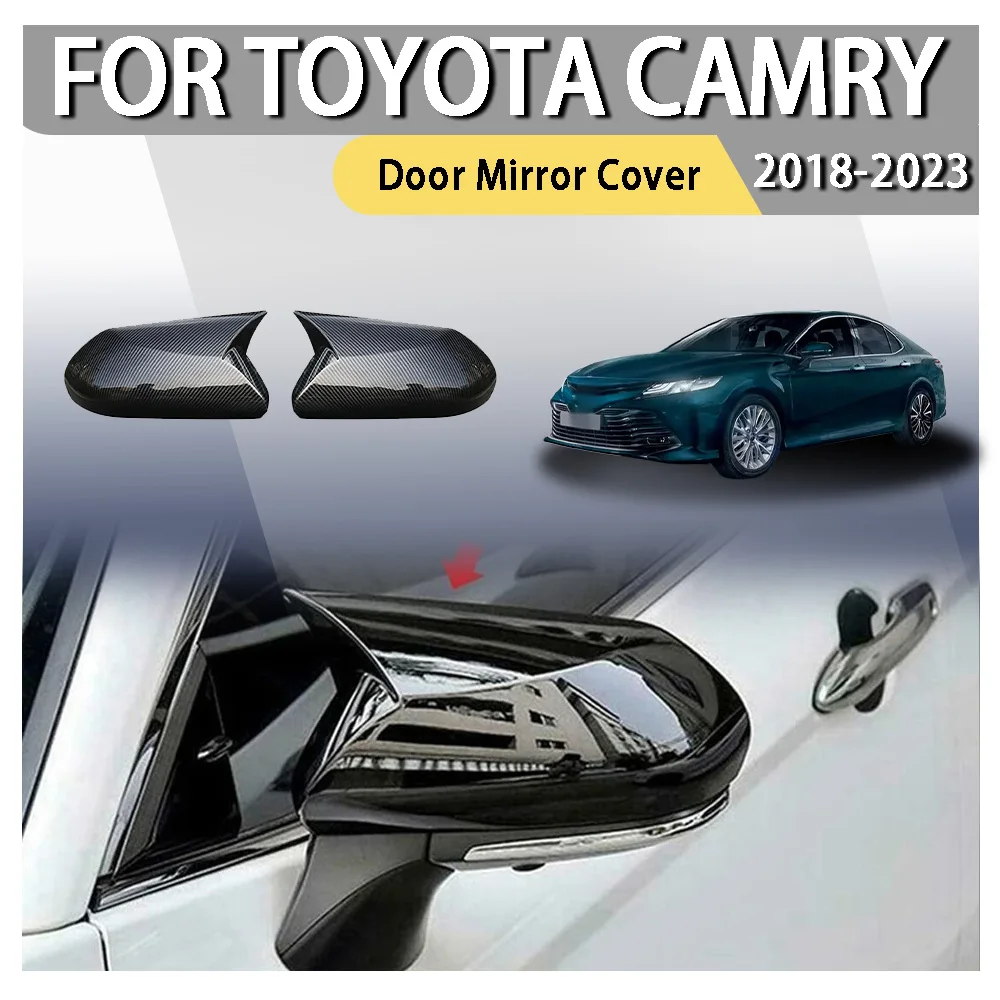 

Door Mirror Cover For Toyota Camry 2018-2023 Rearview Side Mirror Cover Wing Cap Exterior Door Rear View Case Trim Carbon Fiber