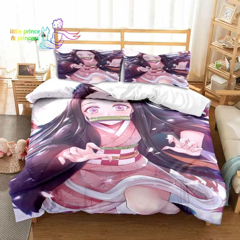 Kamado Nezuko Anime Demon Slayer Bedding Set Single Twin Full Queen King Size Bed Set Aldult Kid Bedroom 3D Print