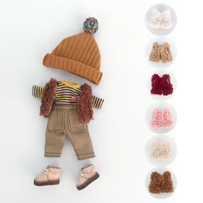 New Ob11 Woollen Casual Vest Accessories For Nendoroids Obitsu11,Molly,1/12 Bjd Doll