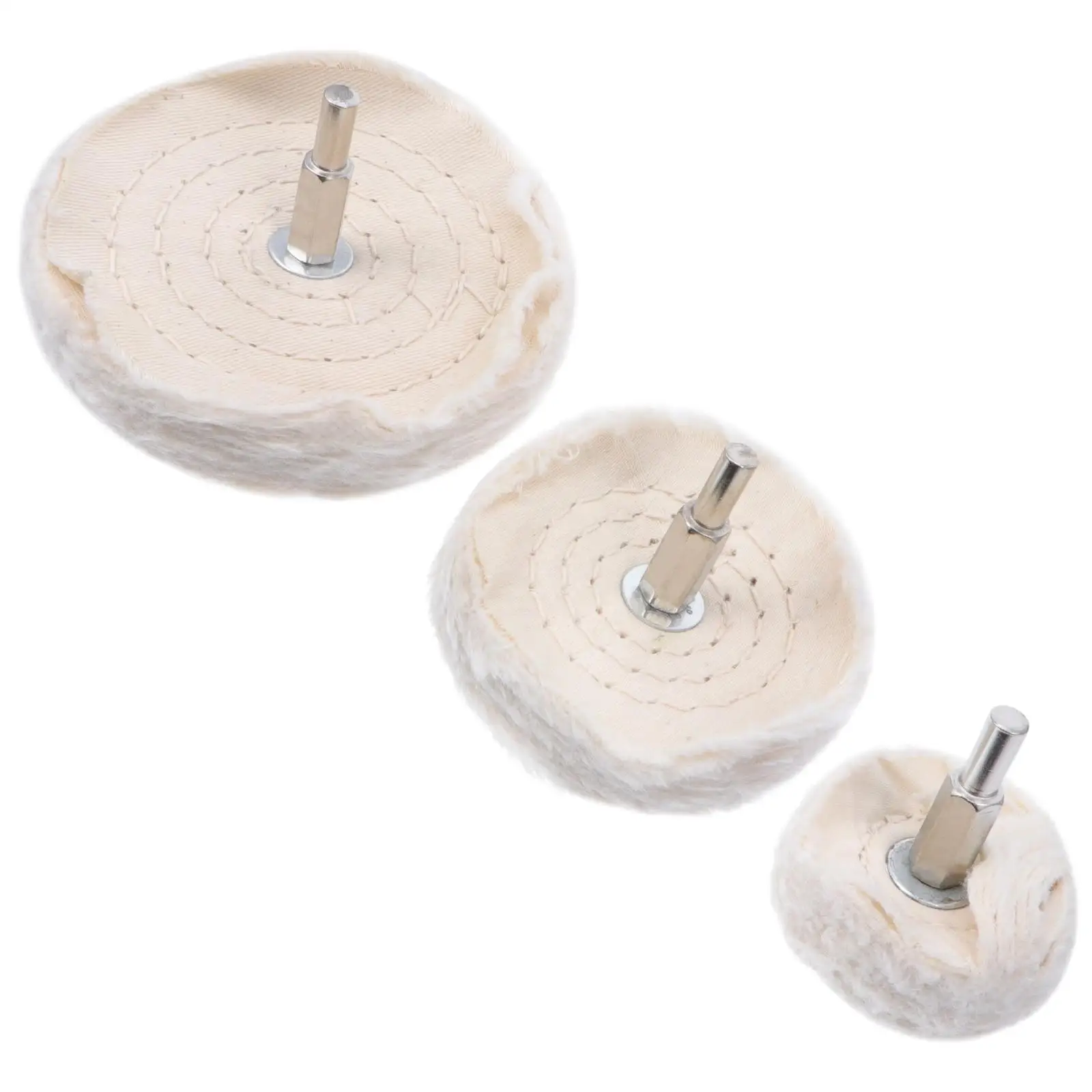 

3 Pcs White Cloth Wheel Polishing Pad for Bench Grinder Body Drill Tool Buffing Kit Pads