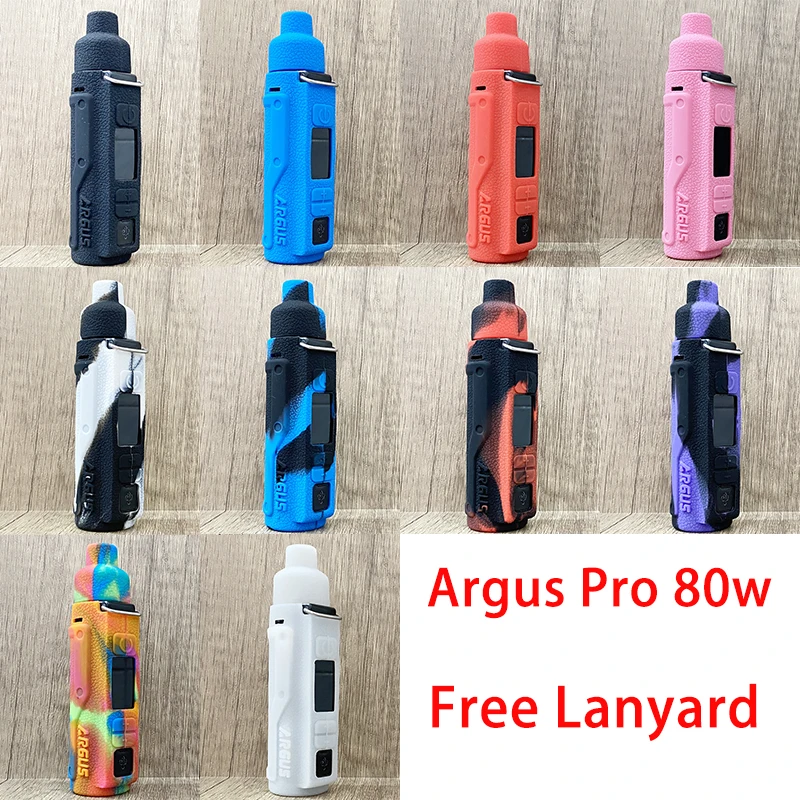 

2pcs Silicone Case For Voopoo Argus Pro Protective Texture Skin Cover Rubber Soft Bag With Free Lanyard