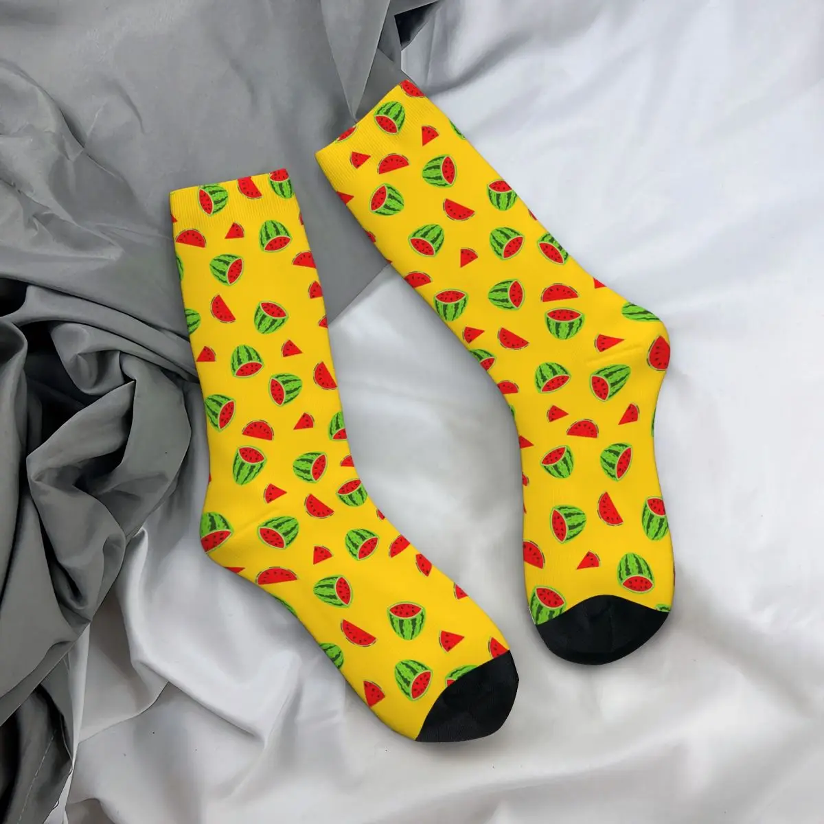 All Seasons Crew Stockings Summer Refreshing Watermelon Print Socks Harajuku Long Socks for Men Women Valentine's Day Gifts
