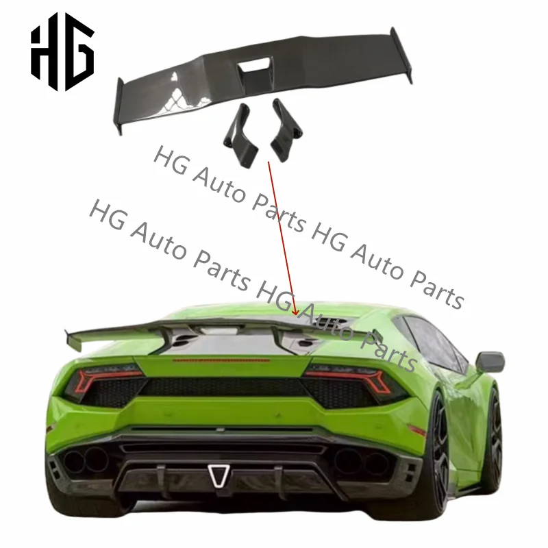 SD Style Real Carbon Fiber Car Rear Bumper Trunk Spoilers Wings For Lambo Huracan LP580 LP610 EVO Rear Spoiler