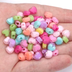 50Pcs 7x8mm Multicolor Small Love Heart Acrylic Beads For Jewelry Making Bracelet Earrings Loose Spacer Beads Diy Accessories