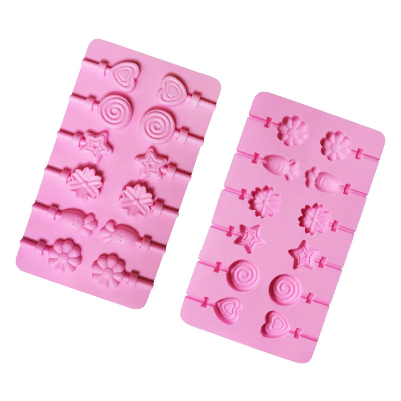 12 Colorful Series Silicone Lollipop Mold, Chocolate Mold Does Not Match The Stick XG1264