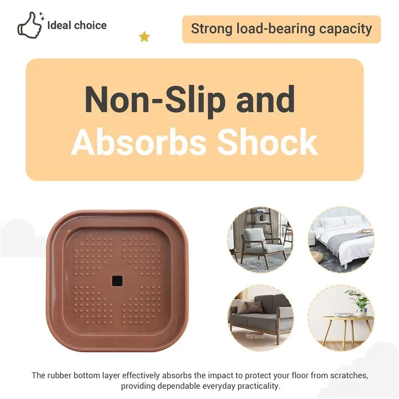 N10R-Furniture Risers Adjustable Bed Risers Desk Leg Risers 1.38Inch Stackable Heavy Duty Bed Lifts Risers Square Bed Raising