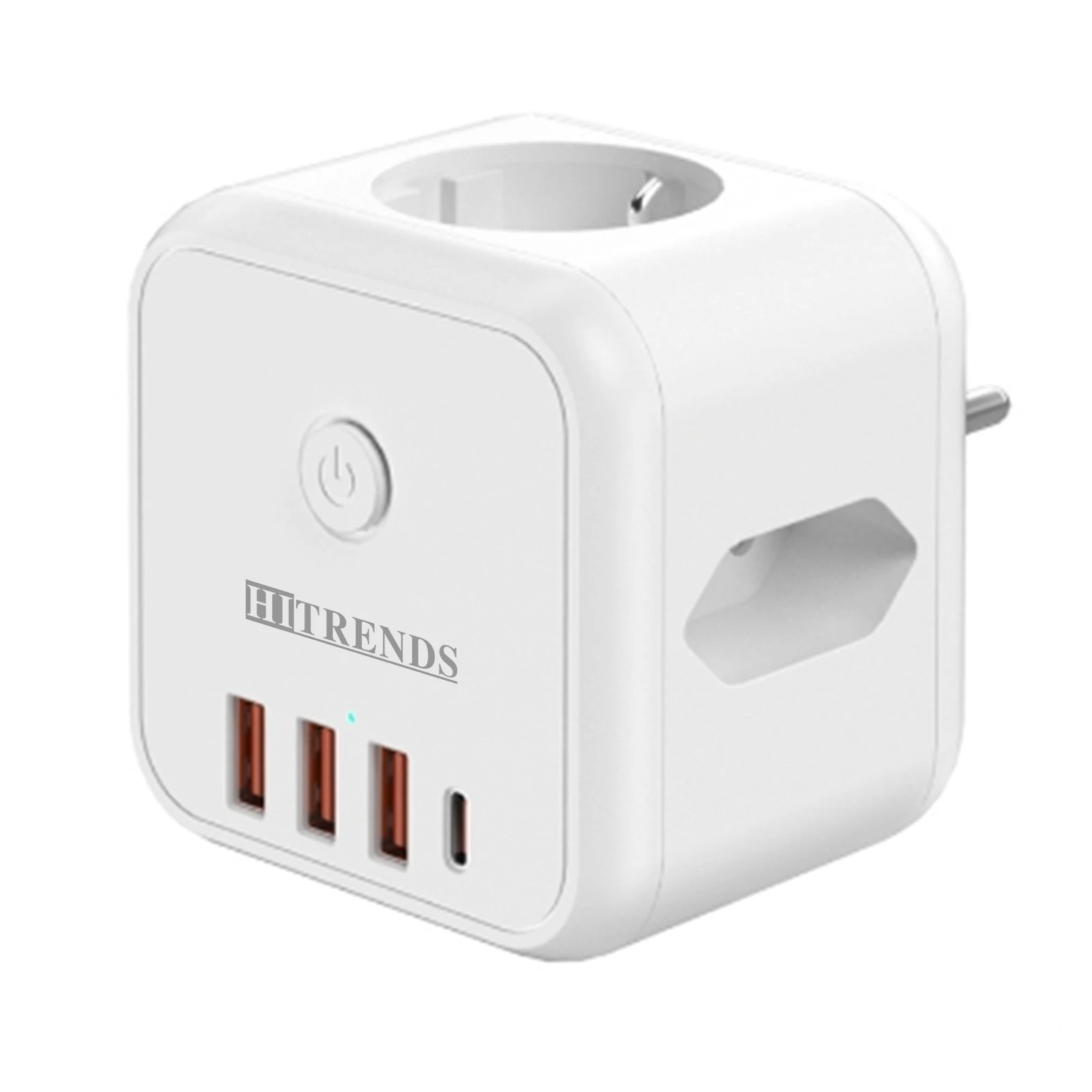 

Розетка без кабеля с несколькими розетками в USB, с переключателем 3-контактная розетка с USB C-адаптером 7-в-1 для кухни, путешествий и офиса, белая