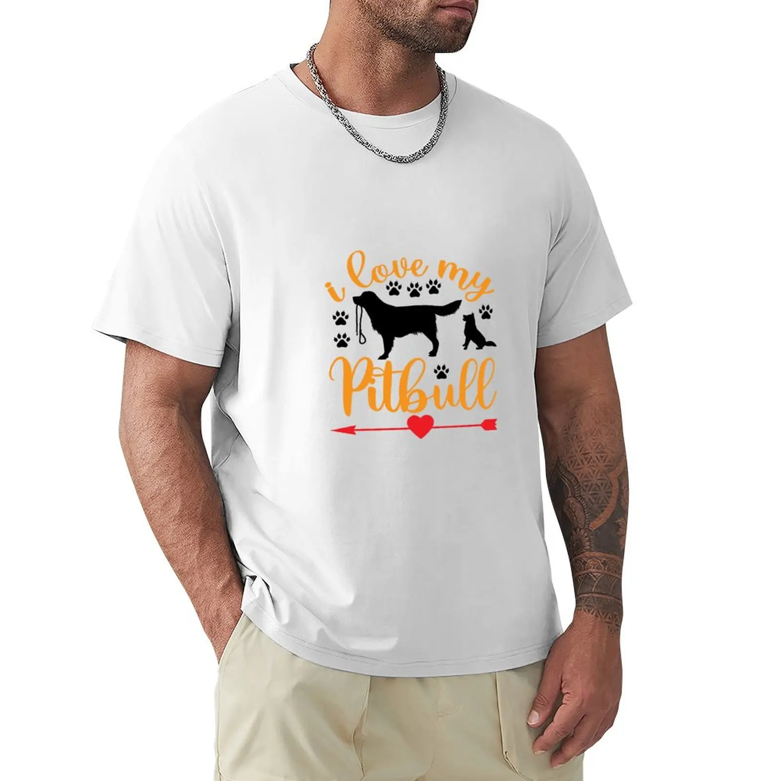 

I Love my Pitbull T-shirt customs boys whites boys animal print plain black t shirts men