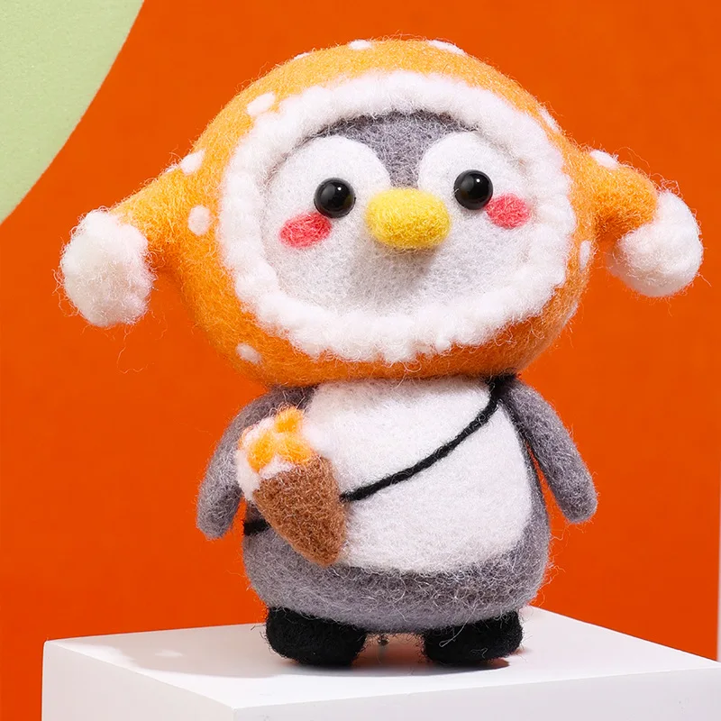 

New Best-selling Wool Felt Poke Poke Penguin Series Material Pack Trendy and Cute Decorative Items English Tutorial Steps