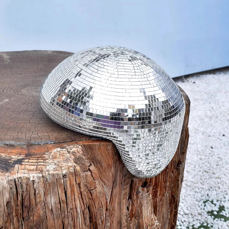 

Hand-melted disco ball ornament