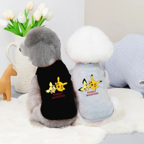 1pc  Cute Pikachu printed pet vest, breathable and soft all 