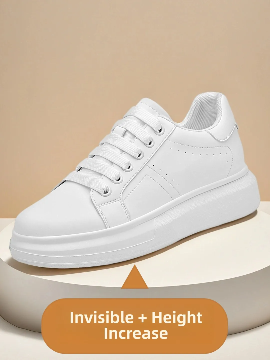 

Мужские повседневные спортивные кроссовки Sorn с невидимой стелькой для увеличения роста на 8 см, чисто белые, с круглым носком, удобные, дышащие