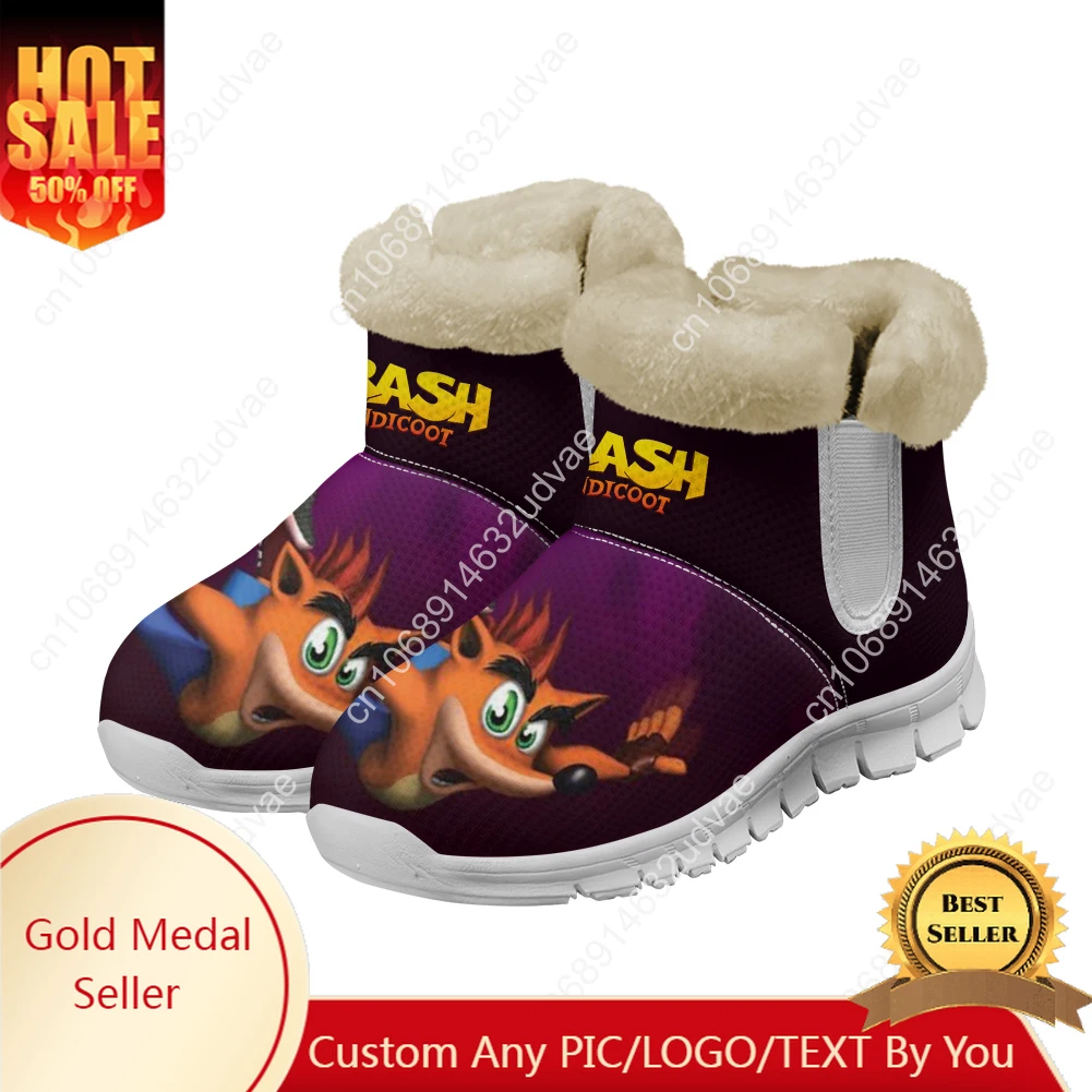 

Crash Bandicoot Snow Boots Mens Womens Teenager Shoes Keep Warm High Quality Casual Lightweight Couple Sports Custom Sneakers