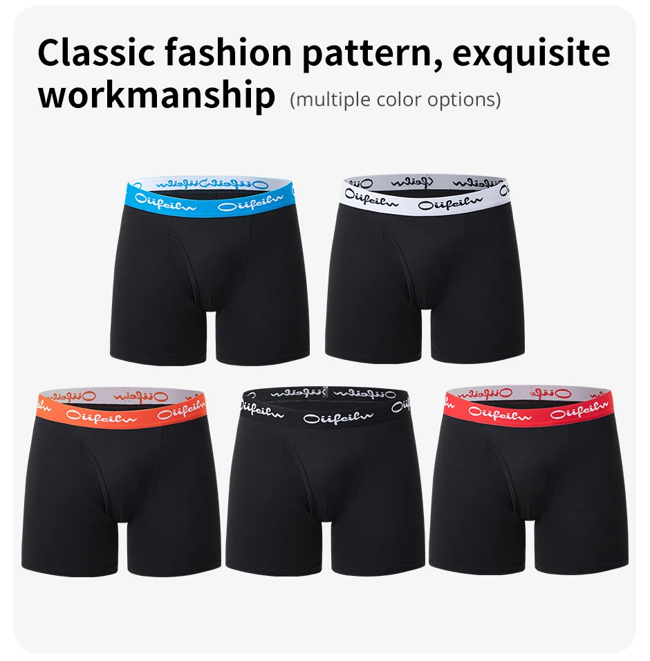 5/10 Stück Herren Schwarz Kontrast Kombination Unterwäsche Plus Größe 3XL Jugend Sexy Sport Boyshort Casual Joker Atmungsaktive Herren Kurz