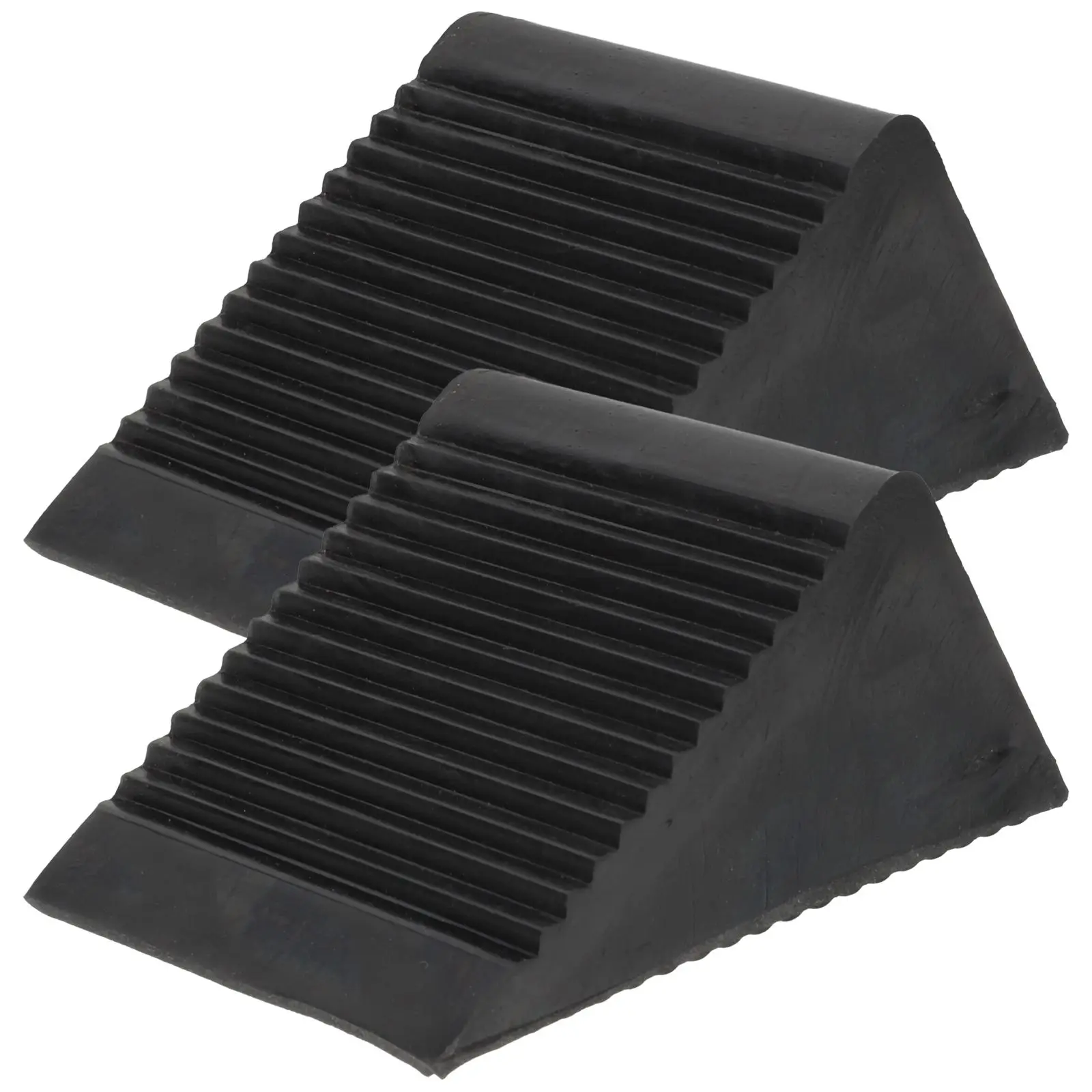 

2 Pcs Wheel Chock Stabilizer Tire Stopper for Trailer Black Block Truck Car Supplies Rubber Wedge Vehicle Chock