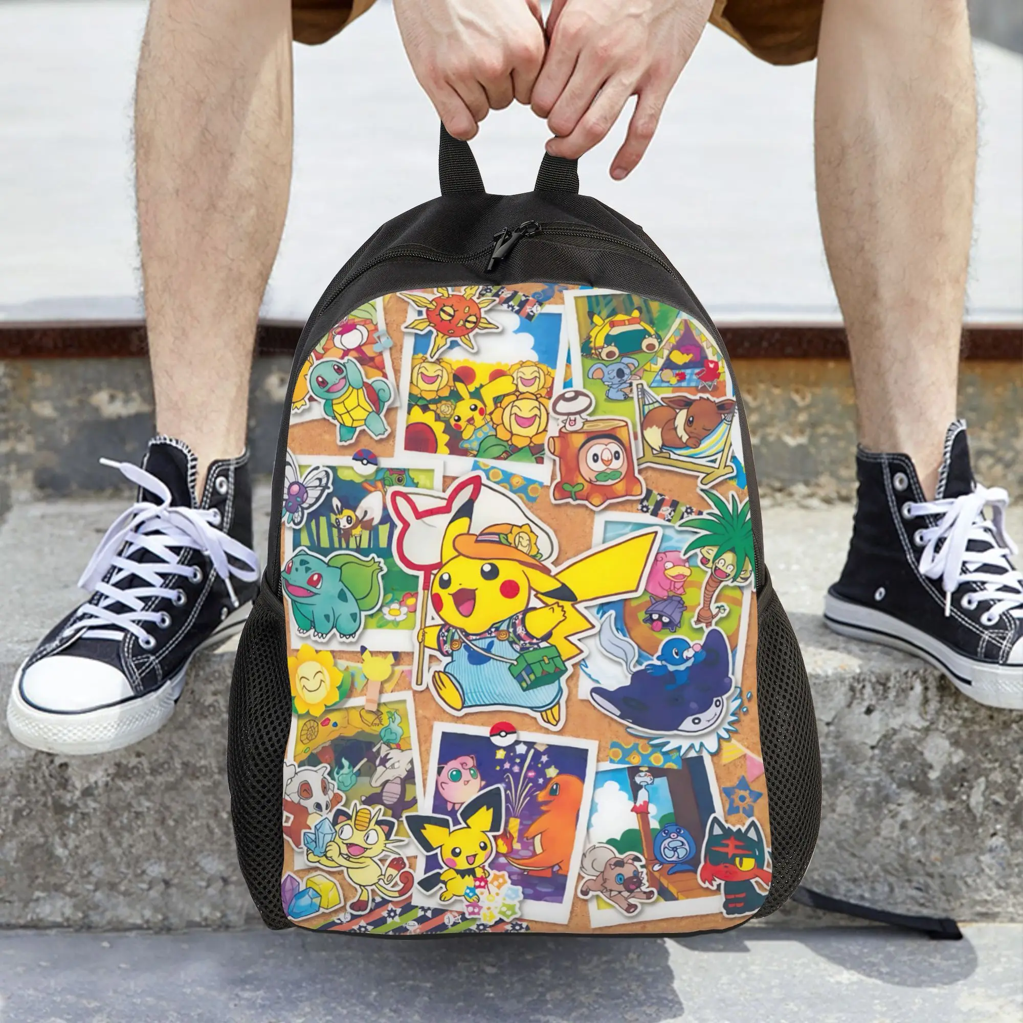 Fashion Cartoon Pokemon Theme Backpack ita bag  mochila Daily School Retro Washable Rucksack