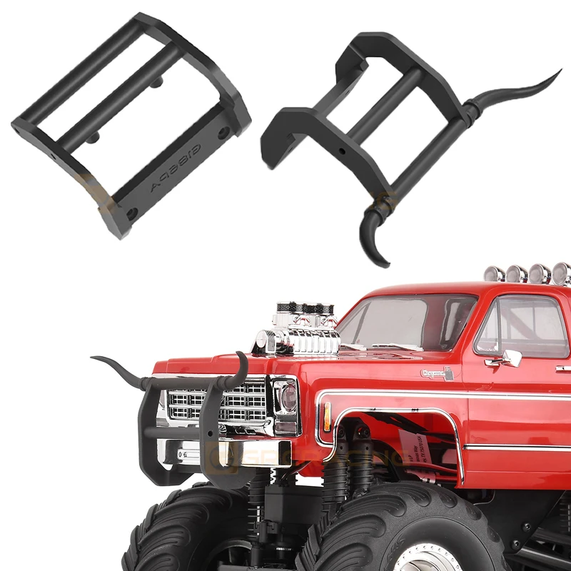 1pcs Black Simulation Front Bumper Cattle Pen for 1/18 RC Crawler Traxxas TRX-4M Car Chevrolet K10 Ford F150 Upgrade Parts