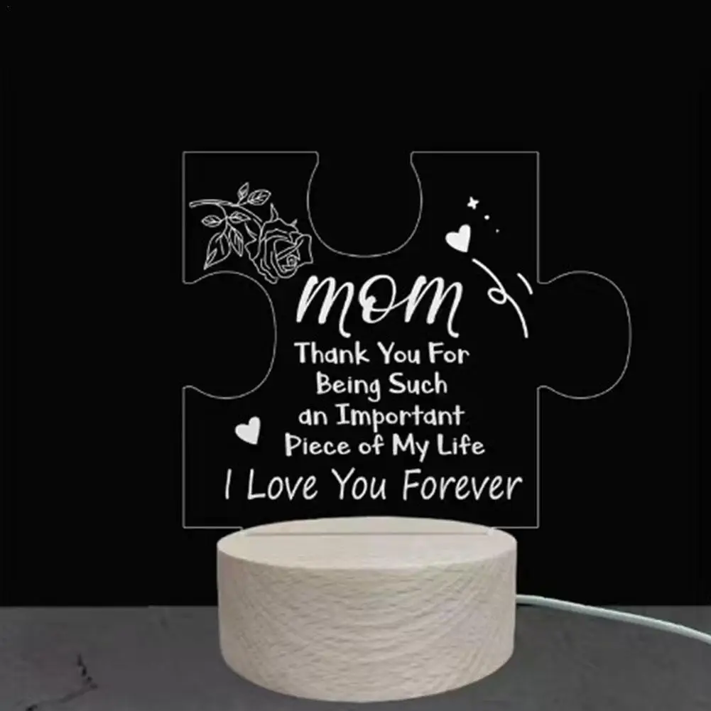 New Acrylic Carving Puzzle Unique Shape Letter Decorations Gift for Mon Dad Wife Sister Grandmather Daughter Friend