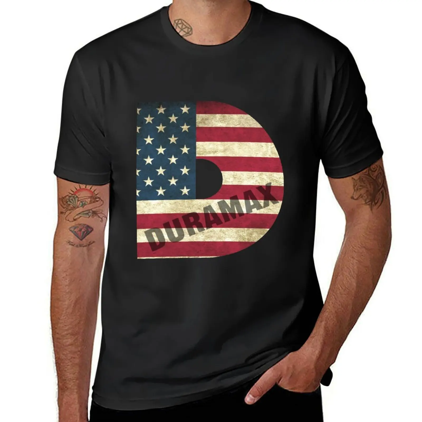 Duramax American Flag T-Shirt korean fashion vintage t shirt for men