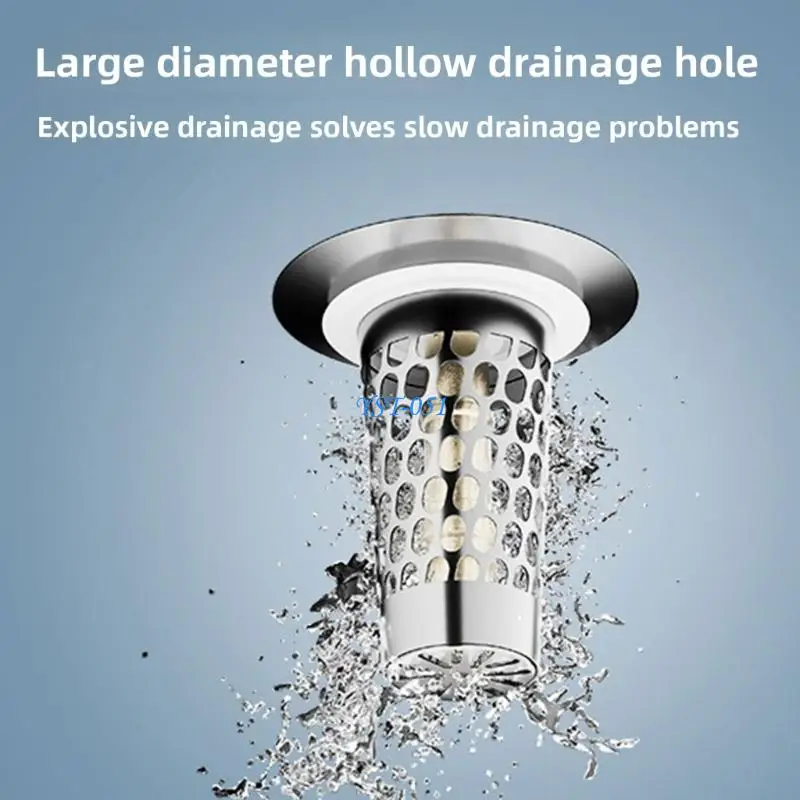 

E15A Sink Drain Basket Bounce Cores Sink Strainer Wash Basins Drain Filter Easy Use