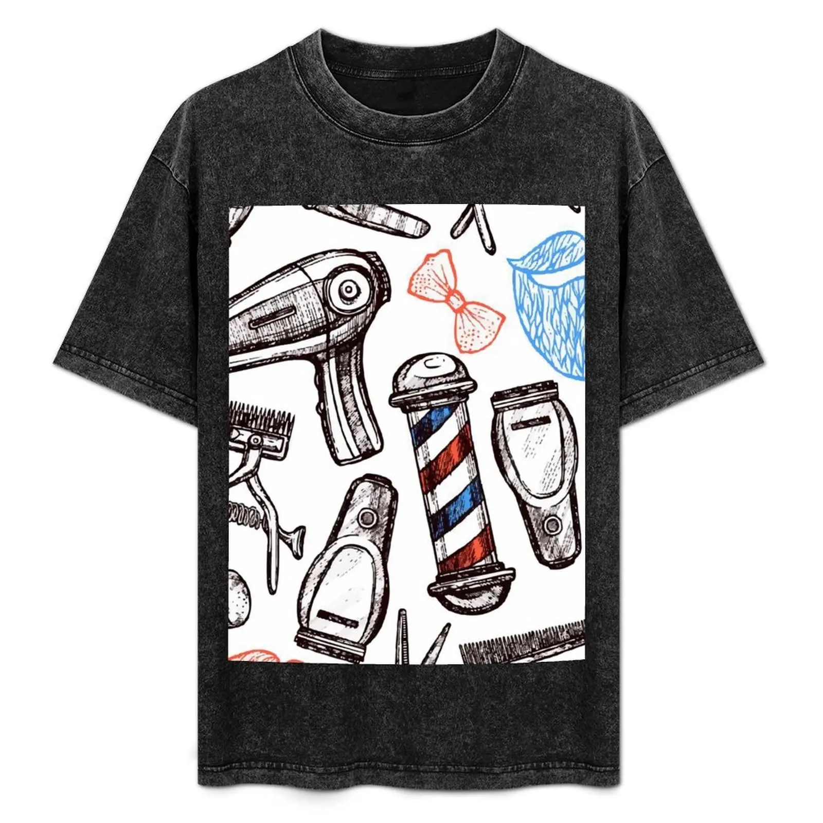 

Barber T-Shirt Minimalist Plain Crew Neck T-Shirt