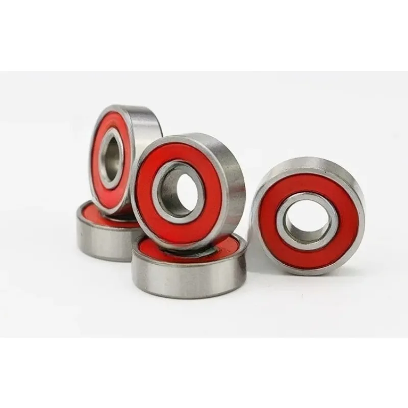 608RS Bearings High Speed Universal Red Cover Skateboard Bearings Roller Skates Skates Scooters Stroller