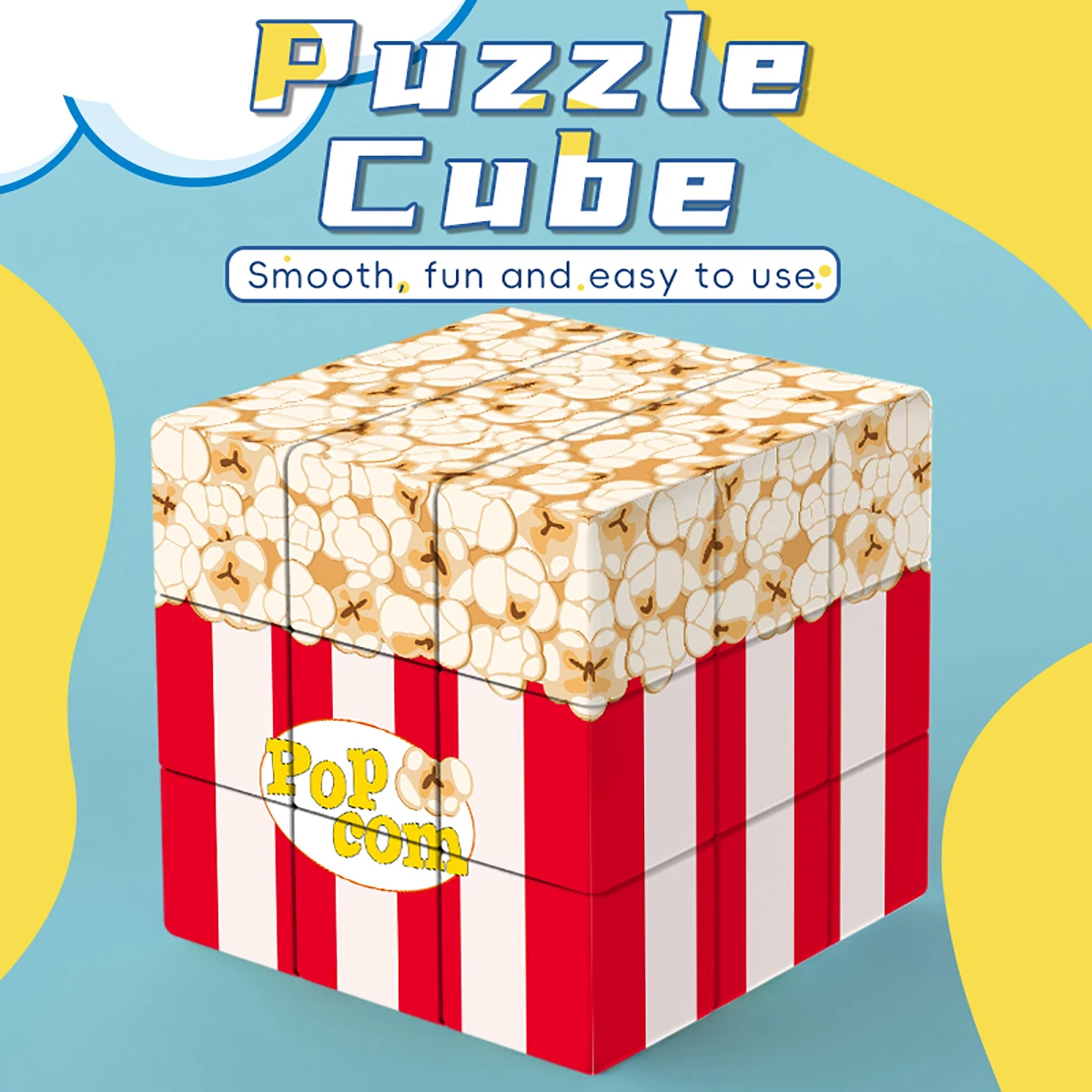 

Magic Cube 3x3x3 3D УФ-печатный попкорн-головоломка для снятия стресса, профессиональная гладкая скоростная игра, детская игрушка в подарок
