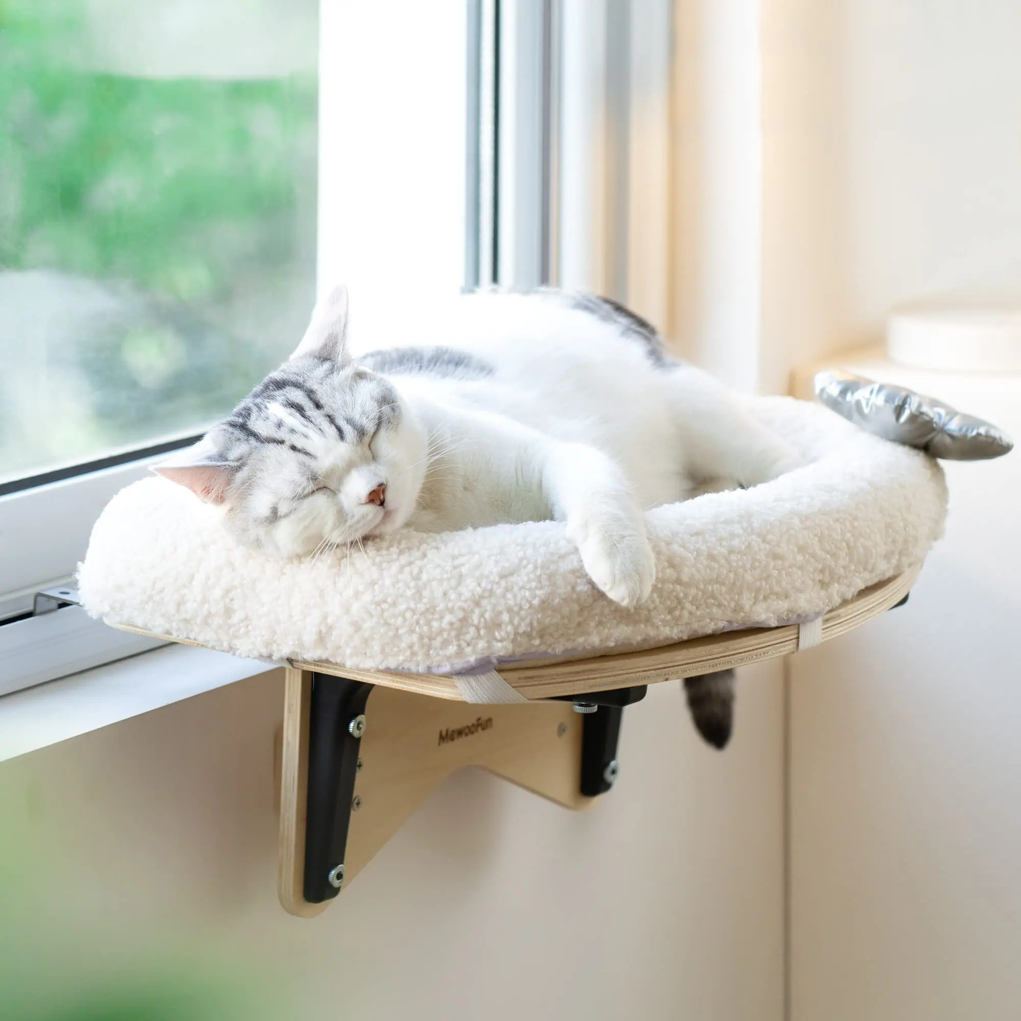 

Mewoofun Durable Cat Window Perch with Soft Mat for Indoor Cats Holds Up to 25 Lbs and Provides a Stable Hammock for Your Cat