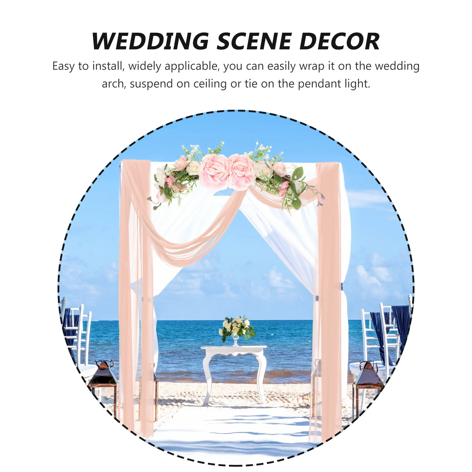 

Sheer Wedding Arch Draping Fabric Curtain Backdrop Decoration for Ceremony Party Arch Ceiling Drapes Sheer Backdrop