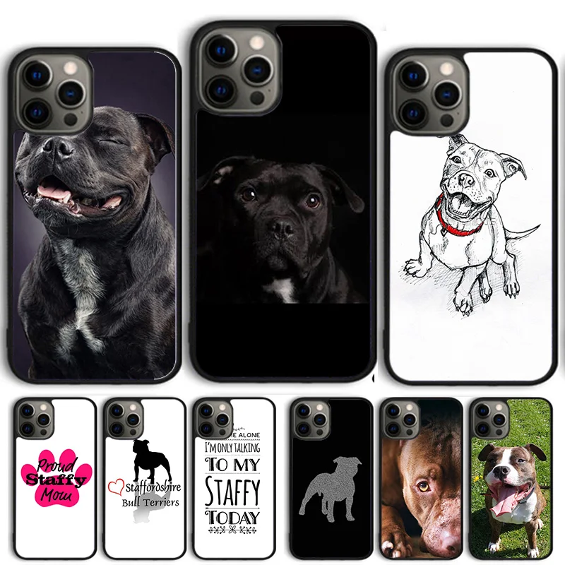 Staffordshire Bull Terrier Staffy Dog Phone Case For iPhone 15 16 14 13 Pro Max 12 Mini 11 Pro Max XR XS Max Plus Cover