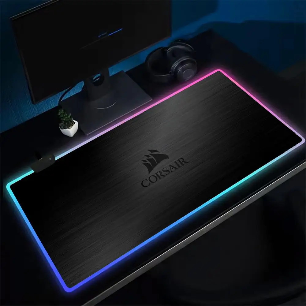 CORSAIR Mouse Pad Anime Gaming Mouse Pad LED Table Pads Backlit Rubber Desktop XXL RGB Desk Mats