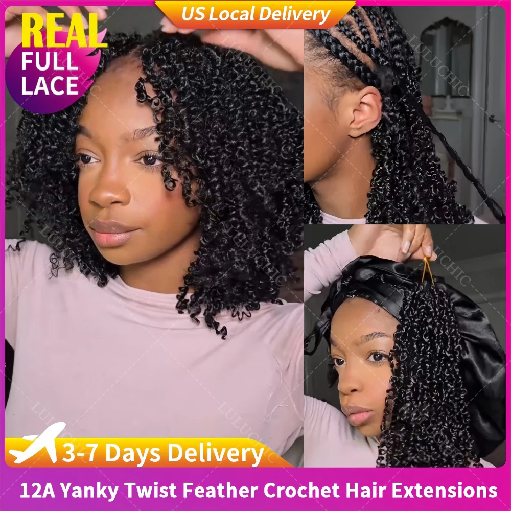 

Yanky Twist Crochet Hair 24 inch Pre-Twisted Curly Braiding Hair Extensions Pre-looped Passion Twist Crochet Hair with Curl Ends