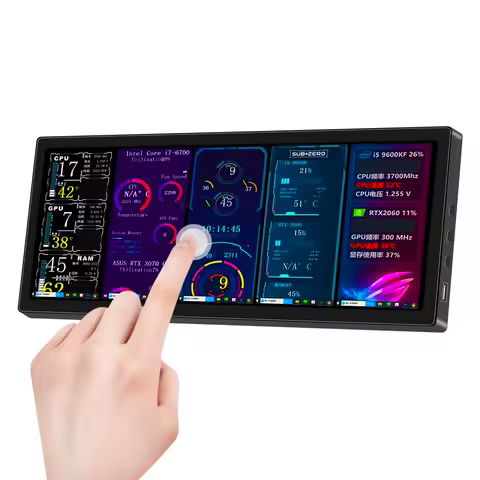 10.3&rdquo; long screen touch monitor 1920x720 IPS Portable Touch Screen for Laptop Computer Windows Aida64 GPU CPU RAM Monitoring