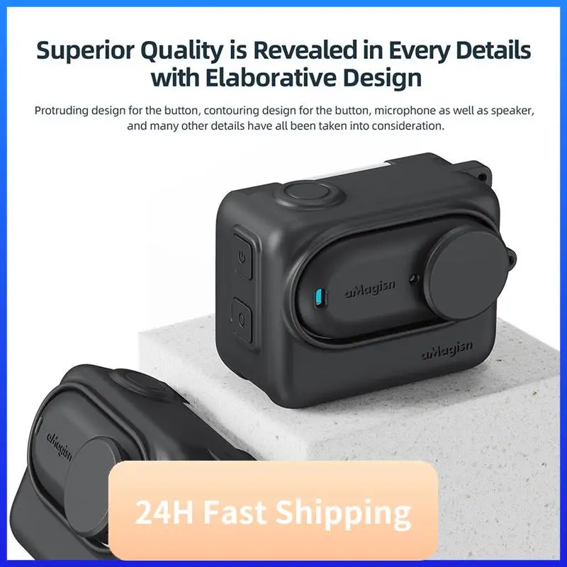 

AMAGISN для Insta360 GO 3, силиконовый чехол для тела, защитный чехол, защитный чехол для Insta360 GO 3, детали серого цвета