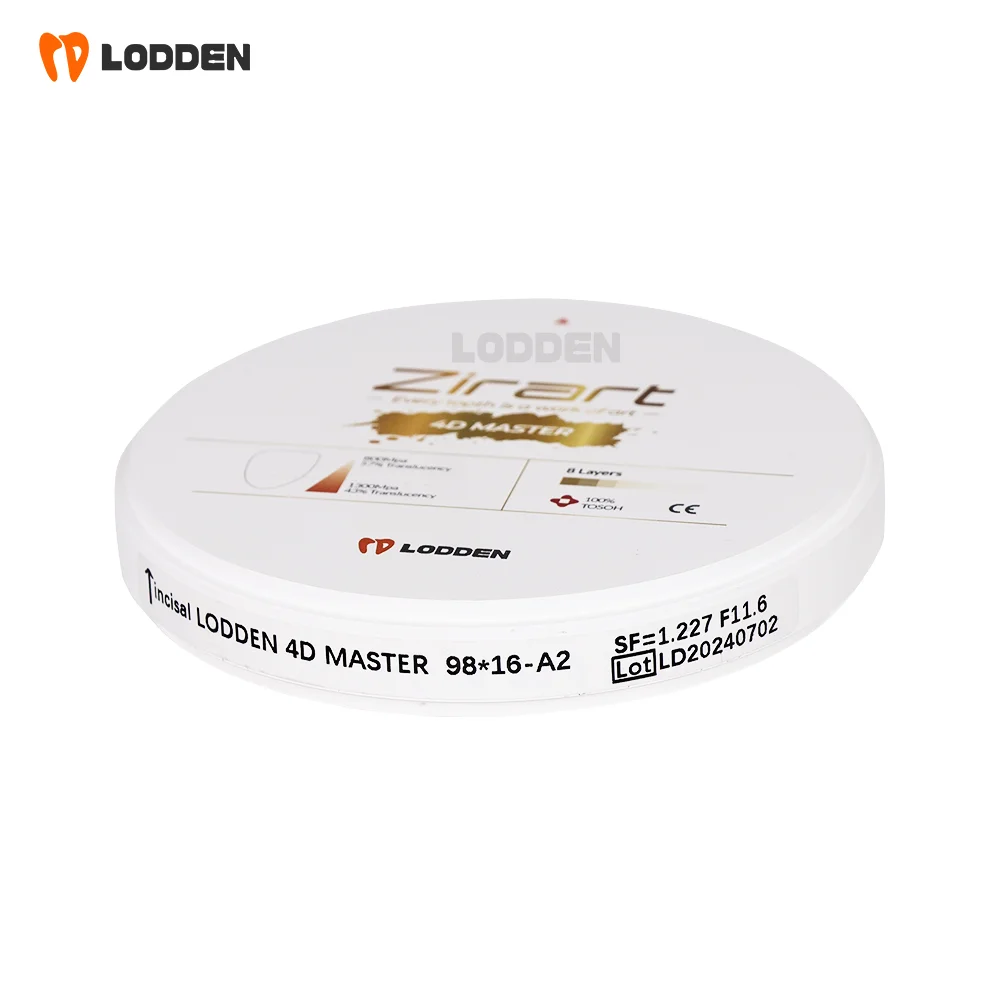 Lodden 4D Master Multilayer Zirconia Block 98mm Multi-Color for Open CAD/CAM Dental Lab Materials 1300Mpa