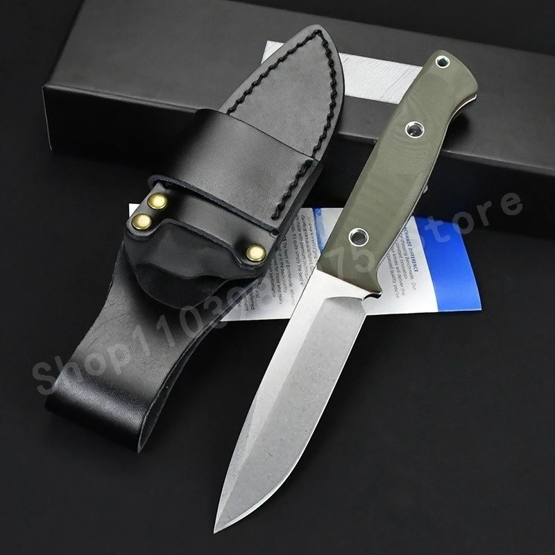 

Сверхмощный нож для выживания из нержавеющей стали BM31, фиксированное лезвие со стальным лезвием D2, зеленая ручка G10, практичный нож для резки