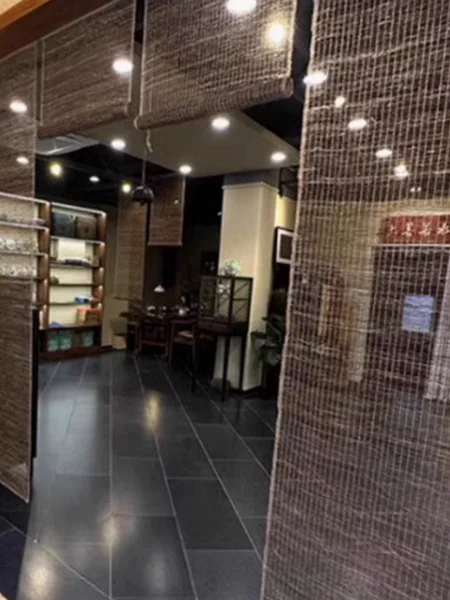 No-Punching Tea Room Screen Partition Decorative Curtain Antique Style Hanging Cloth Door Curtain Breathable Heat Insulation ...
