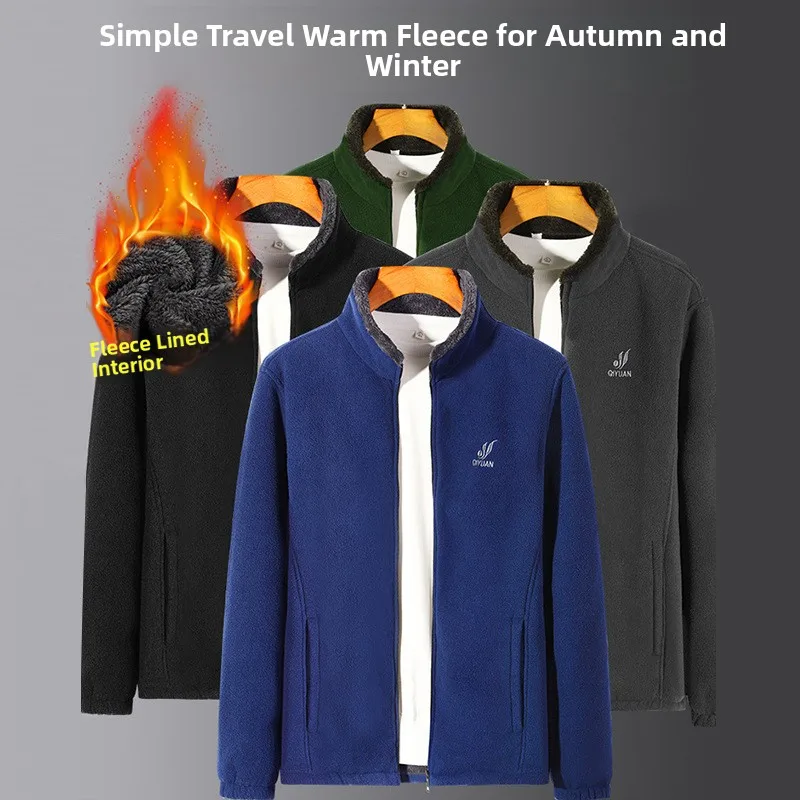 سترة صوفية سميكة بياقة عالية للرجال، كارديجان مفتوح للربيع والخريف والشتاء، ملابس خارجية رسمية للرجال، زي صوفي للآباء #3