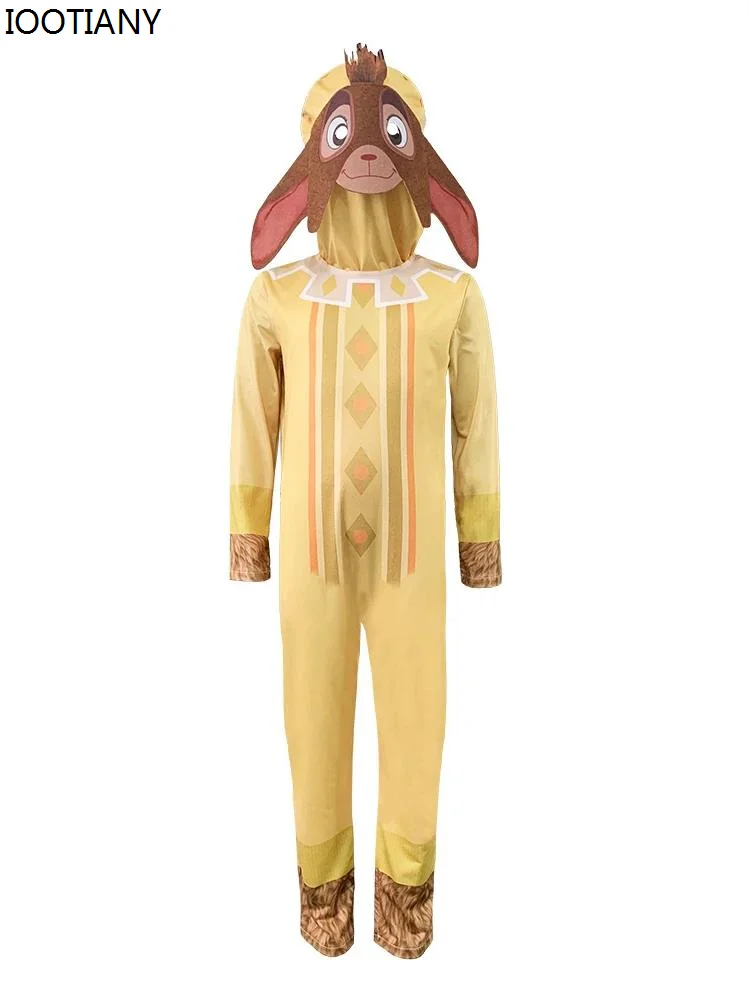 

Halloween Little Goat Valentino Cosplay Jumpsuit Masks 3 Piece Set Boys Girls Funny Holiday Outfit Carnival Party Stage Dress Up