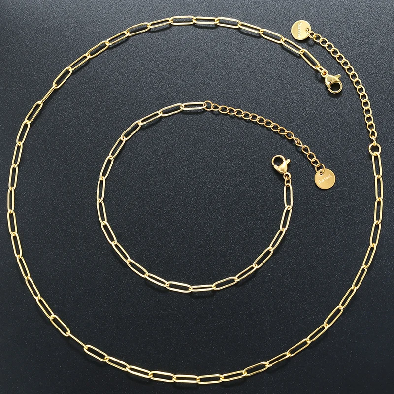 

ZHUKOU 18K Golden-plated Brass Material Rectangular Oval Golden/Silvery Bracelet Necklace Can Be Paired With Pendant:VL559 VL560