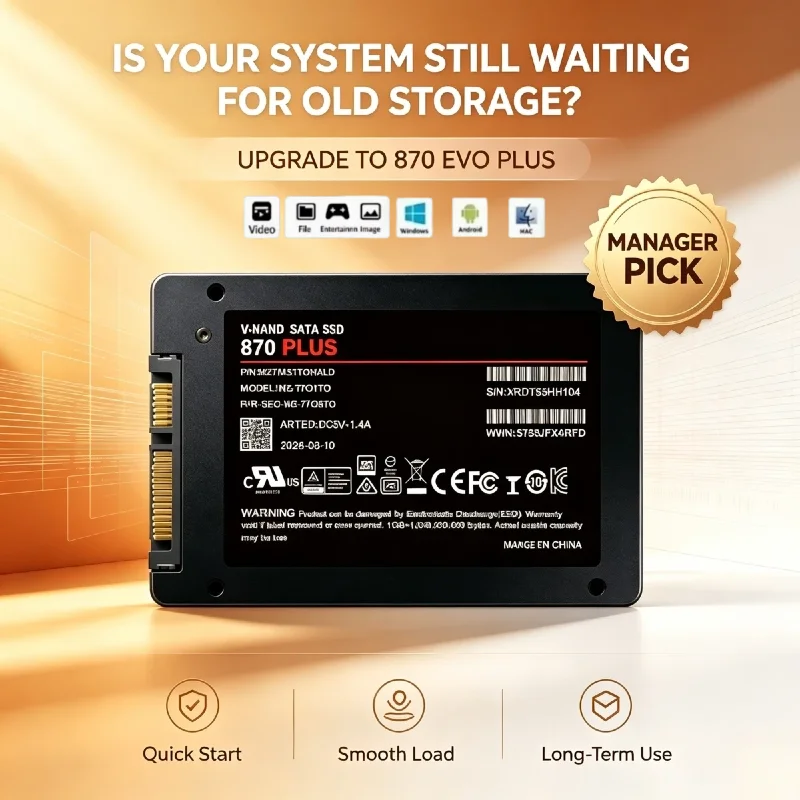 Builtin SSD 870 PLUS Solid State Drive, Inside Solid State HDD, SATA III, 2.5