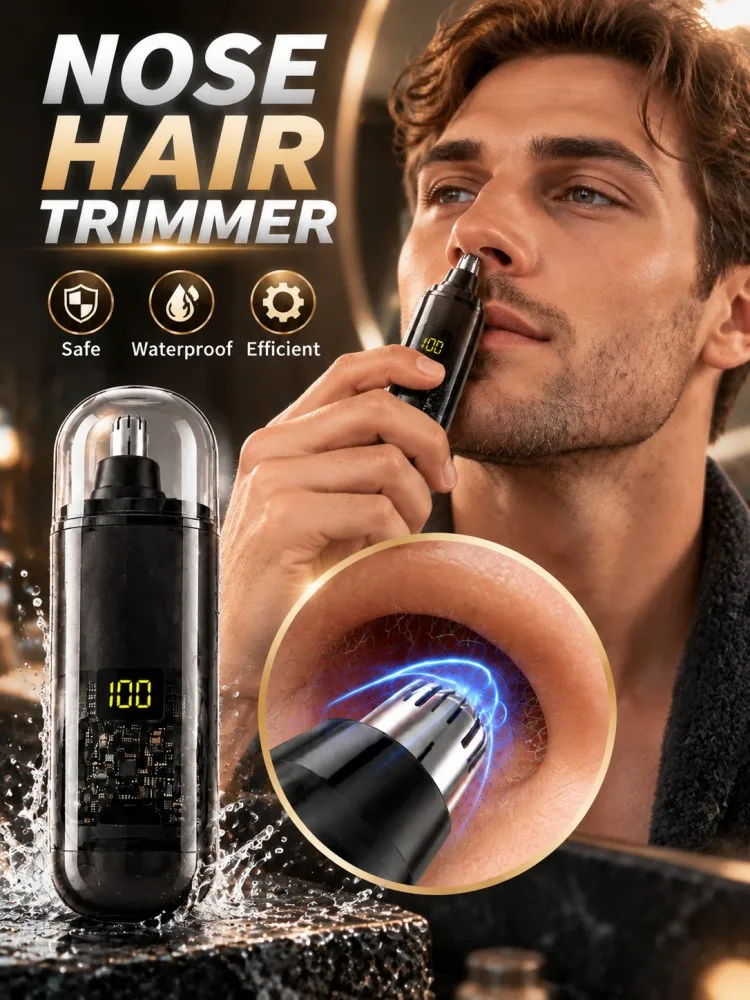 Trimmer for Nose and Ear Hair Nose Hair Trimmer for Men Portable Rechargeable USB Cordless Grooming Tool Stainless Steel Blade