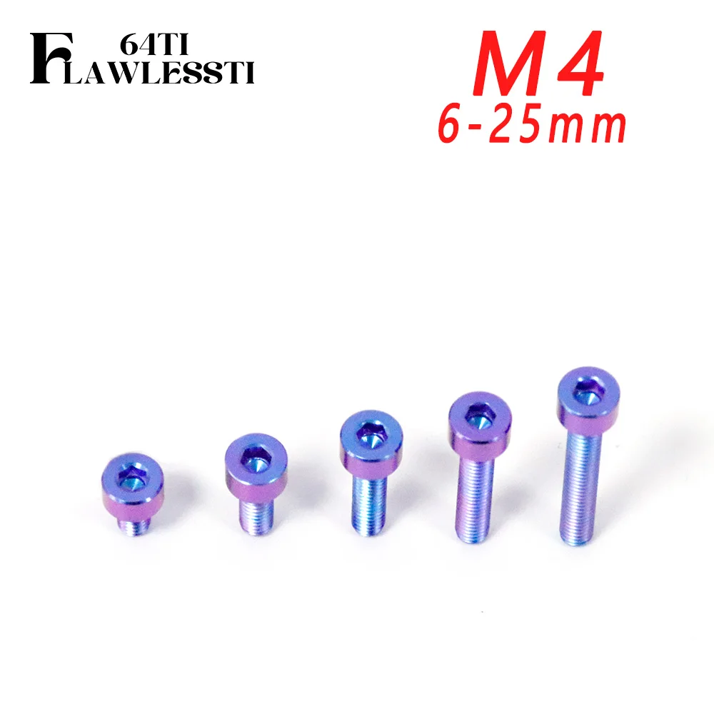 FLAWLESSTI M4×6-25 Gr5 Titanium Bolt ABS Sensor Disc Bolts For Vespa Sprint 150 Primavera 150