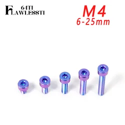 FLAWLESSTI M4×6-25 Gr5 Titanium Bolt ABS Sensor Disc Bolts For Vespa Sprint 150 Primavera 150